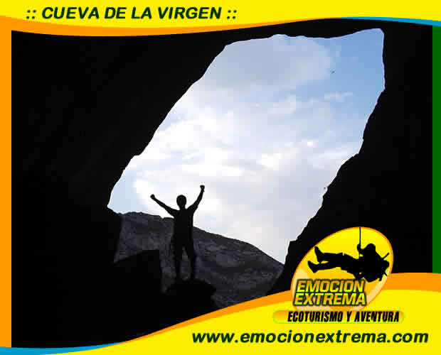 LA CUEVA DE LA VIRGEN, ES UN GRAN HOYO QUE ATRAVIESA EL PICO PIRINEOS DELA HUASTECA. HARÁS ESCALADA EN ROCA Y 3 RAPELES UNO DE 100 MTS. VIVE ESTA AVENTURA CON EMOCIONEXTREMA.COM